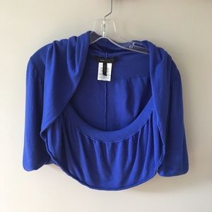 BCBG formal cardigan royal blue cotton